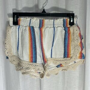 Vintage Havana Multicolor Striped High Waist Shorts